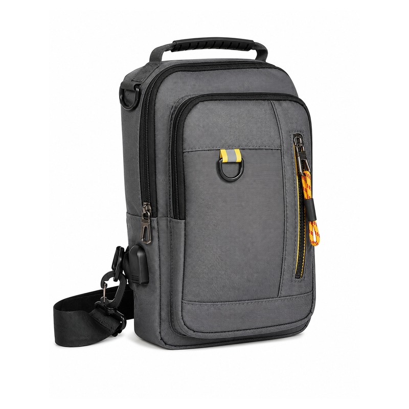 (image for) 2533 Grey Grained Polyester Multi-Wear Bag/ Backpack